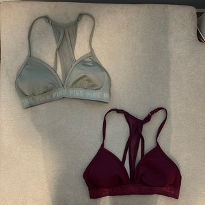 PINK racer back sports bras